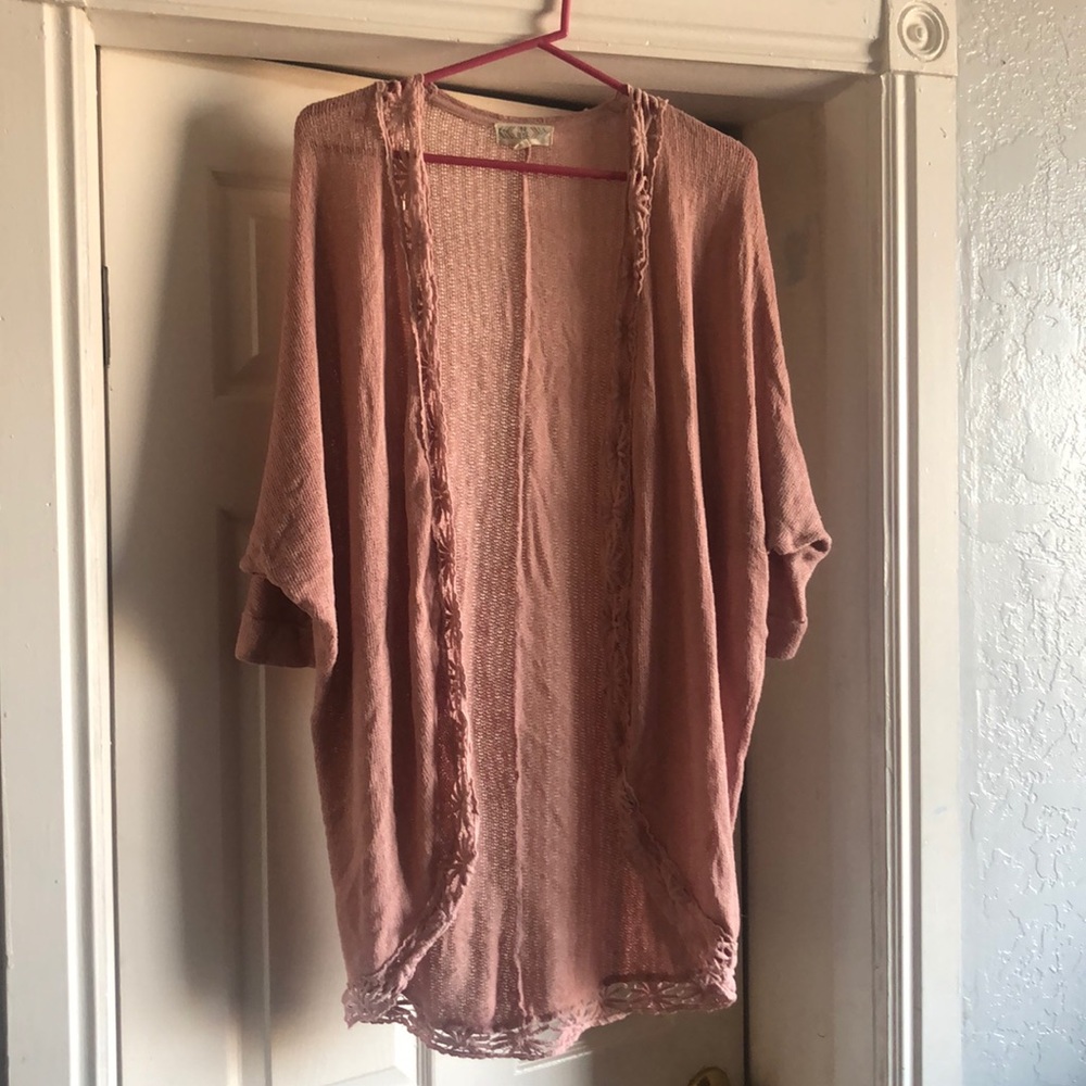 Pink Rose 1/2 sleeve cardigan